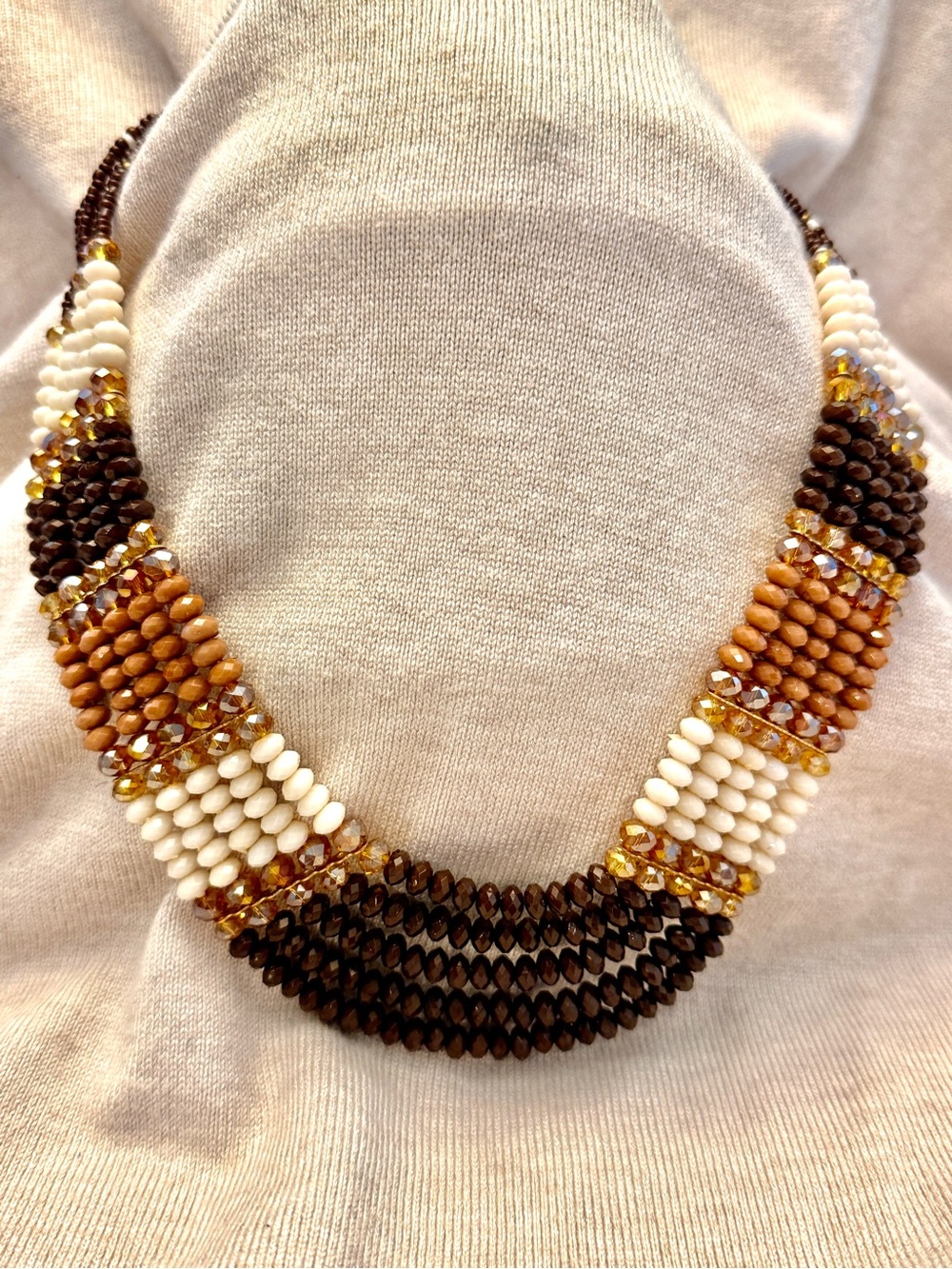 Faceted Bead Brown Ombré Necklace